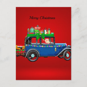 Holiday Christmas Car Postcard