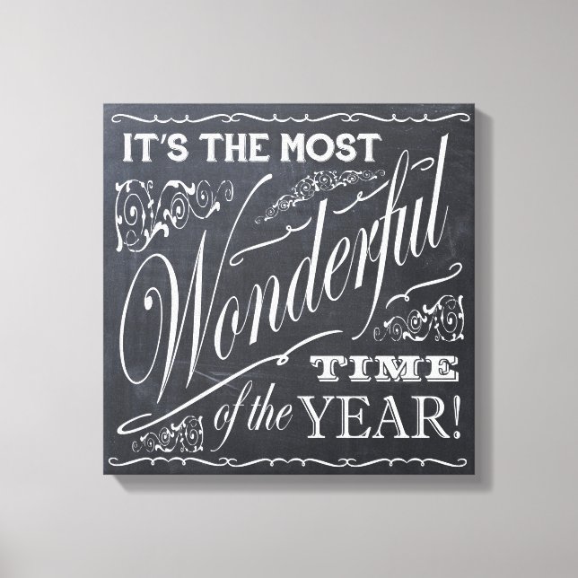 holiday Christmas chalkboard Canvas Print (Front)