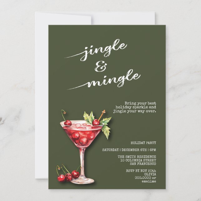 Holiday Christmas Cocktail Party Invitation (Front)