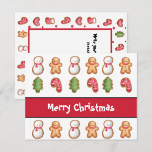Holiday Christmas Cookie Personalized Flat Card