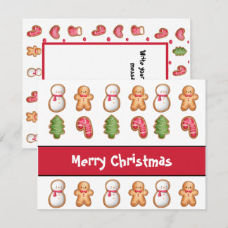 Holiday Christmas Cookie Personalized Flat Card