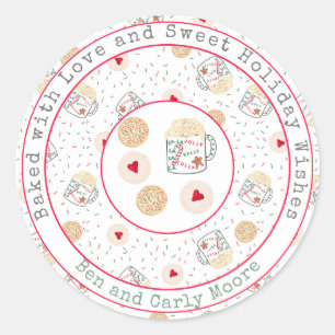 Holiday Christmas Cookies Personalized Classic Round Sticker