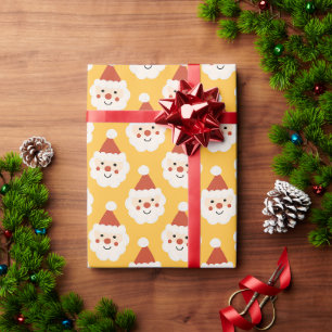 Holiday Christmas Cute Santa Minimal Retro Red Wrapping Paper