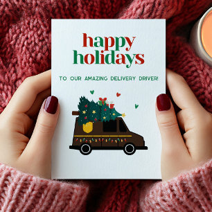 Holiday Christmas Delivery Driver Thank You Card