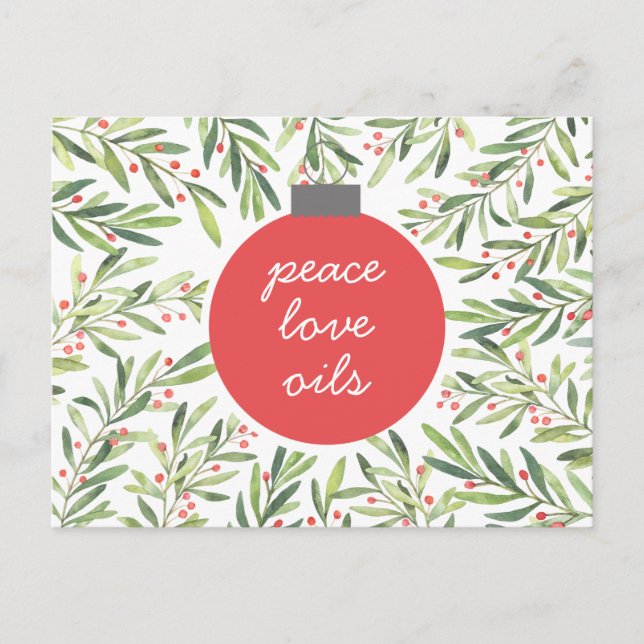 Holiday Christmas Essential Oil Customer Postcard (Front)