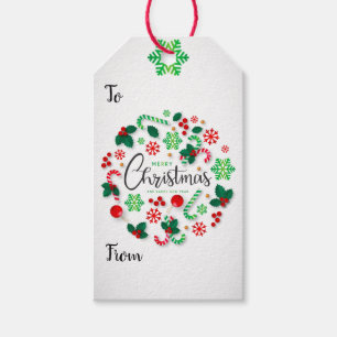 Holiday - Christmas Fun Wreath Gift Tags