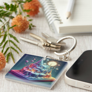 Holiday Christmas Galaxy Keychain