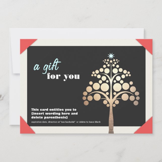 Holiday Christmas Gift Card Certificate (Front)
