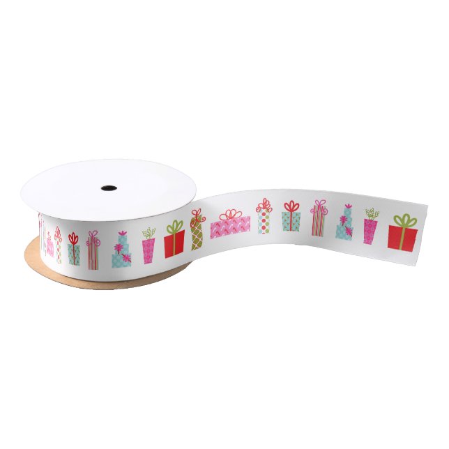Holiday Christmas Gifts Wrapped Presents Satin Ribbon (Spool)