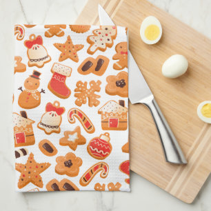 Holiday Christmas Gingerbread Cookies Kitchen Towel