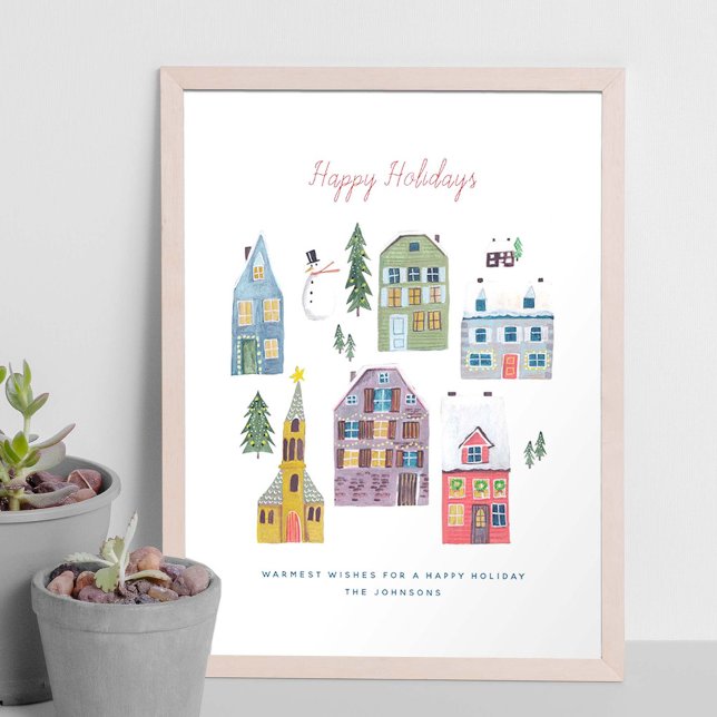 Holiday Christmas Houses | Poster | Art Print (Creator Uploaded)