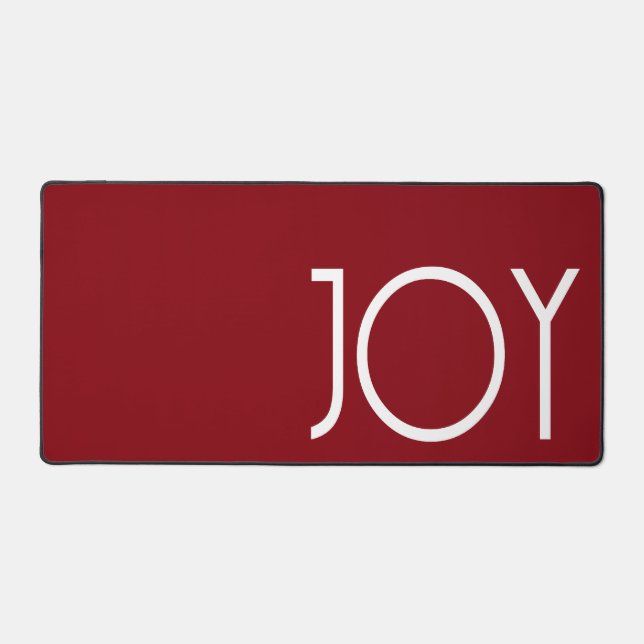 Holiday Christmas Joy Red Background Desk Mat (Front)