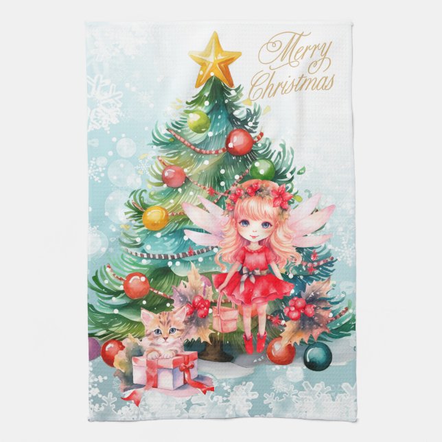 Holiday Christmas  Kitchen Towel (Vertical)