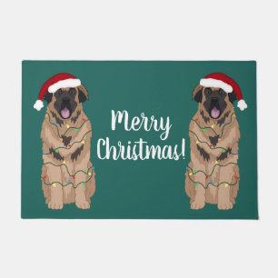 Holiday Christmas Leonberger  Doormat