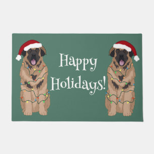 Holiday Christmas Leonberger Doormat