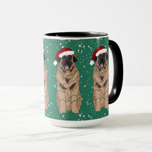 Holiday Christmas Leonberger  Mug (Front Right)