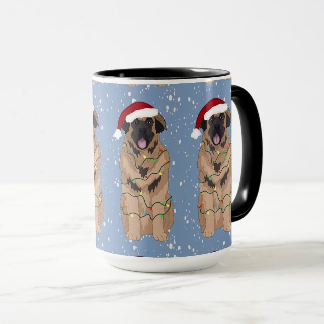 Holiday Christmas Leonberger  Mug (Front Right)