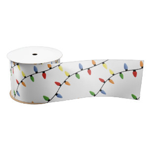 Holiday Christmas Lights Satin Ribbon