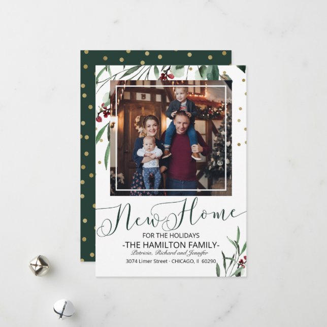 Holiday Christmas Moving Announcement Photo (Front/Back In Situ)