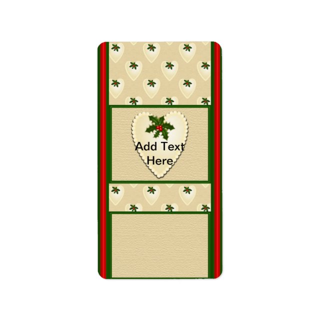 Holiday Christmas Nugget Candy bar wrappers Lab Label (Front)