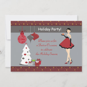 Holiday Christmas Party Girl Invitation