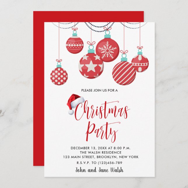 Holiday Christmas Party Invitation (Front/Back)