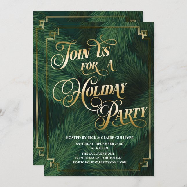 Holiday Christmas Party Invitation (Front/Back)