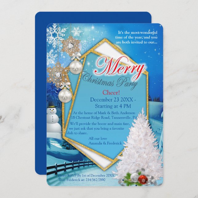 Holiday Christmas Party Invitation (Front/Back)