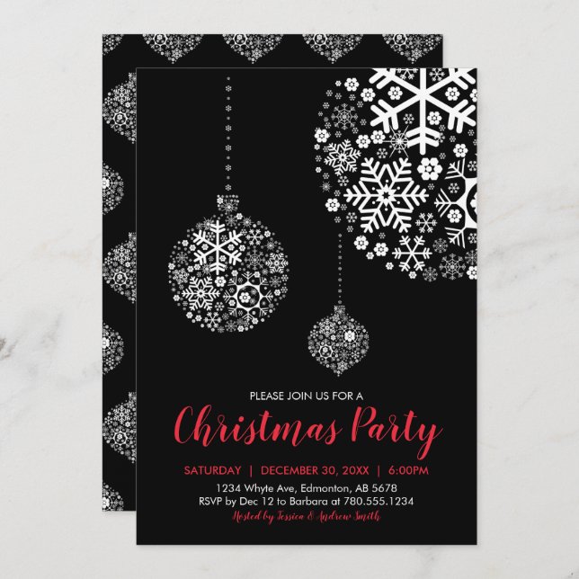 Holiday / Christmas Party Invitation Card (Front/Back)