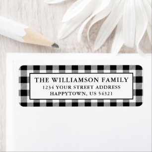 Holiday Christmas Plaid Return Address Labels