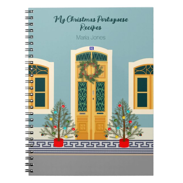 Holiday Christmas Portuguese festive House Notebook (Front)