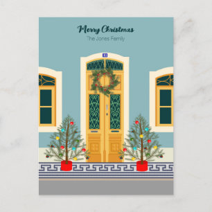 Holiday Christmas Portuguese festive House Postcard