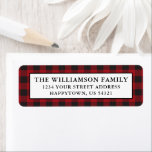 Holiday Christmas Red Plaid Return Address Labels<br><div class="desc">Red Buffalo Plaid Christmas Holiday Return Address Label</div>