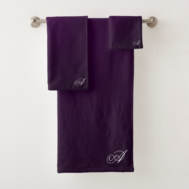 Holiday Christmas royal purple deep rich custom Bath Towel Set (Insitu)