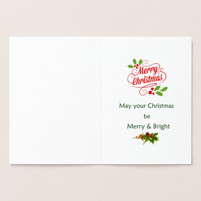 Holiday Christmas scene Foil Card (Inside)