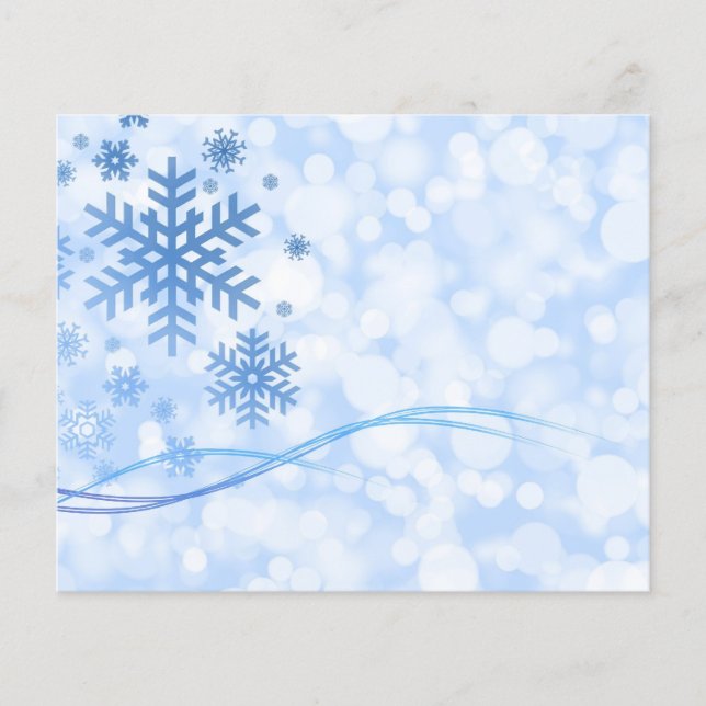 Holiday Christmas Snowflake Design Blue White (Front)