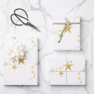 Holiday Christmas sparkle white gold Wrapping Pape Wrapping Paper Sheet