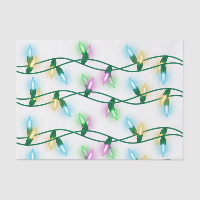 Holiday Christmas String of Lights Multi-Coloured Tissue Paper (Front)