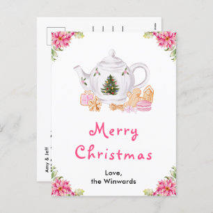 Holiday Christmas Tea Pink Merry Christmas