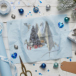 Holiday Christmas Tree Ice Dragon with Babies  Tissue Paper<br><div class="desc">This design may be personalized by choosing the Edit Design option. You may also transfer onto other items. Contact me at colorflowcreations@gmail.com or use the chat option at the top of the page if you wish to have this design on another product or need assistance. See more of my designs...</div>