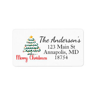 Holiday Christmas Tree Return Address Label