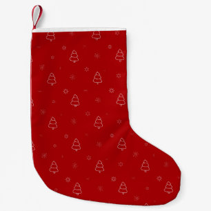 Holiday Christmas Trees and Snowflake Small Christmas Stocking