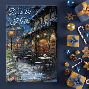 Holiday Christmas Village DIner Deck the Halls Jigsaw Puzzle