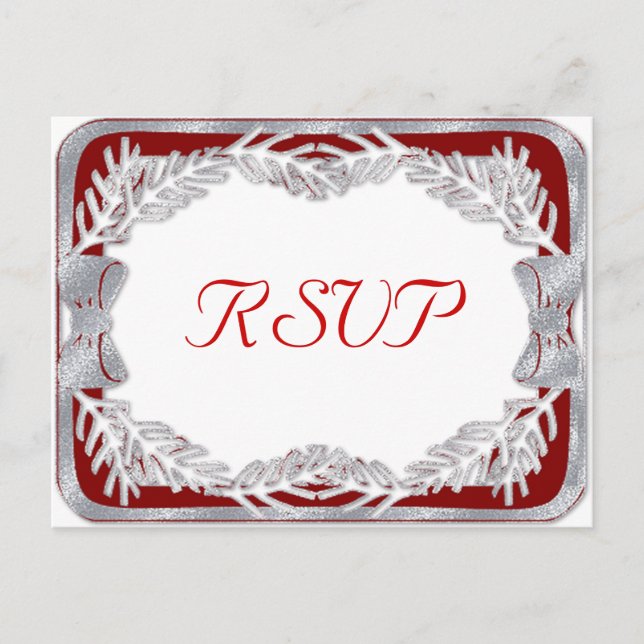 Holiday Christmas Wedding RSVP Postcard (Front)