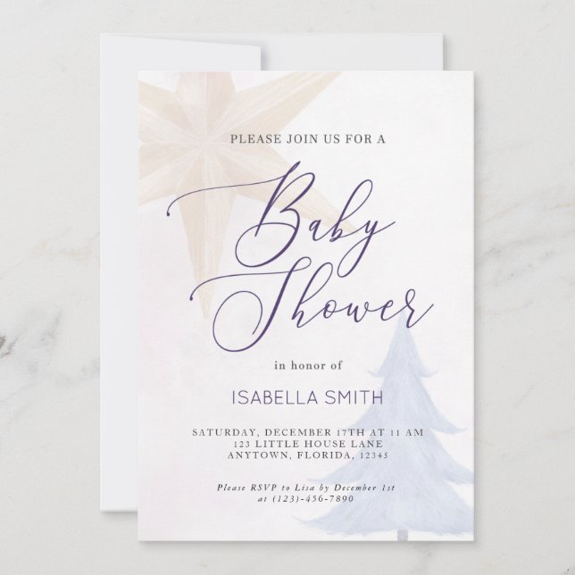 Holiday Christmas Winter Themed Baby Shower Invitation (Front)