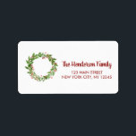 Holiday Christmas Wreath with Pinecone Label<br><div class="desc">Holiday Christmas Wreath with Pine Cone (pinecone) Address Label for a Christmas Invitation or Christmas Greetings Card.</div>
