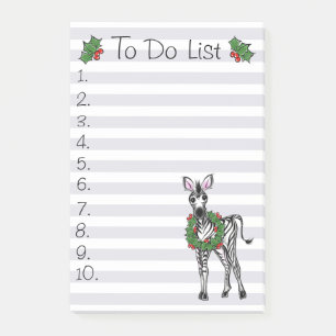  Holiday Christmas Zebra To do list Post-it Notes