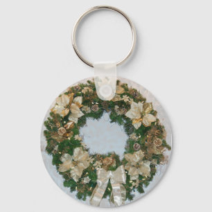 Holiday ChristmasWreath Keychain