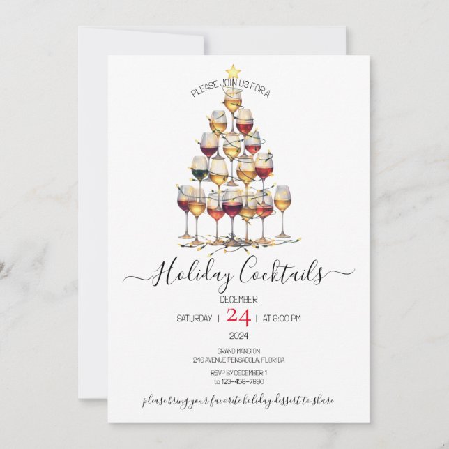 Holiday Cocktails Festive Drinks Christmas Party  (Front)