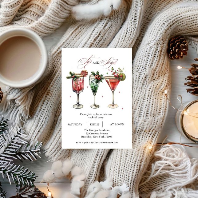 Holiday Cocktails Festive Drinks Christmas Party I Invitation (Creator Uploaded)